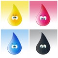 Colors drops for the printer Royalty Free Stock Photo