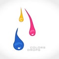 Colors Drops. Vector illustration with three multicolored drops of free form. Royalty Free Stock Photo