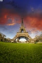 Colors of Eiffel Tower in Paris Royalty Free Stock Photo