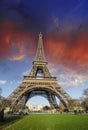Colors of Eiffel Tower in Paris Royalty Free Stock Photo