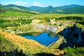 The colors of emerald lake atRacos Brasov, Transylvania, Romania Royalty Free Stock Photo