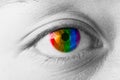 Colors Eyes Vision concept, LGBT rainbow