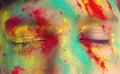 Colors on the face - Happy Holi Royalty Free Stock Photo