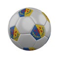 Flag of Kabylia on soccer ball on white background, 3D render