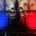 The colors of France on statue of veterans