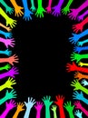 Colors hands up background