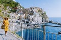 Colors of Italy Manarola village , Cinque Terre park Italy during summer day , italy colourful coast Manarola Cinque