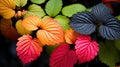 colors leaves raspberry fruit Royalty Free Stock Photo