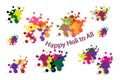 Colors of life to wishing happy holi
