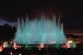 Colors of Magic Fountain of Montjuic in Barcelona\'s Placa d\'Espanya, - Spain