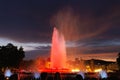 Colors of Magic Fountain of Montjuic in Barcelona's Placa d'Espanya, - Spain