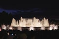 Colors of Magic Fountain of Montjuic in Barcelona\'s Placa d\'Espanya, - Spain