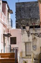 The colors Old City medieval streets in the evening vintage deta Royalty Free Stock Photo