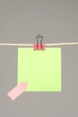 Colors paper on washing line Royalty Free Stock Photo