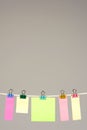 Colors paper on washing line Royalty Free Stock Photo