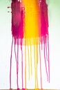 colors of printing ink purple, pink, orange, yellow and magenta colors are dripping Royalty Free Stock Photo