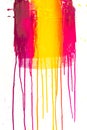 Colors of printing ink purple, pink, orange, yellow and magenta colors are dripping Royalty Free Stock Photo