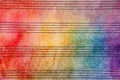 Colors of rainbow. Melody concept. Old music sheet in colorful watercolor paint. Music concept. Abstract colorful watercolor backg Royalty Free Stock Photo