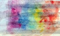 Colors of rainbow. Melody concept. Old music sheet in colorful watercolor paint. Music concept. Abstract colorful watercolor backg Royalty Free Stock Photo