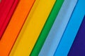 Colors of rainbow. Red, orange, yellow, green, blue, indigo, violet colors. Corrugated colored paper, arranged by shade