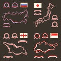 Colors of Russia, Japan, Georgia and Singapore