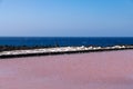 Colors during the salination evaporation process in the salt fields Royalty Free Stock Photo