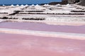 Colors during the salination evaporation process in the salt fields Royalty Free Stock Photo