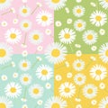 4 colors set of dandelion seamless pattern Royalty Free Stock Photo