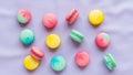 Of colors and the smooth glossy texture of the macarons enhance their Royalty Free Stock Photo