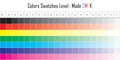 Colors swatches level mode CMYK Royalty Free Stock Photo