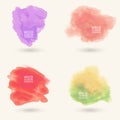 Colors watercolor paint stains vector backgrounds Royalty Free Stock Photo