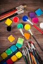 Colors, Watercolors and brushes Royalty Free Stock Photo