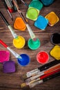 Colors, Watercolors and brushes Royalty Free Stock Photo