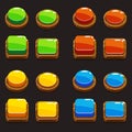 Colors wooden Push Buttons For A Game