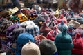 The colors of the woolen caps in Arab markets