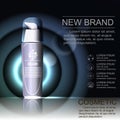 Colorstay makeup, contained in transparent bottle, creamy skin color background.