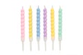 Coloruful birthday candles isolated on white background. Birthday celebration Royalty Free Stock Photo