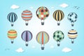Colorul hot air balloons on blue sky Royalty Free Stock Photo