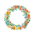 Colorul spring flowers wreath isolated on white background Royalty Free Stock Photo