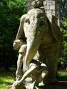 Colosal statue of Elephant and Castle. Bomarzo. Italia