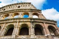 Coloseum against bright bluse sky in Rome Italy Royalty Free Stock Photo