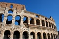Coloseum against bright bluse sky in Rome Italy Royalty Free Stock Photo