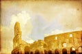 Coloseum in Rome vintage postcard Royalty Free Stock Photo