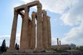 Colossal Corinthian columns of the Temple of Olympian Zeus, in the center of the city, Athens, Greece Royalty Free Stock Photo