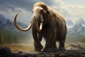 Colossal mammoth animal illustration. Generate Ai