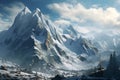 Colossal Massive avalanche mountains. Generate Ai Royalty Free Stock Photo