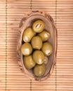 Colossal olives hand stuffed with garlic gloves