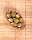 Colossal olives hand stuffed with garlic gloves