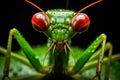 Colossal Praying mantis macro. Generate Ai Royalty Free Stock Photo