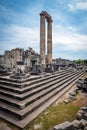 The colossal ruins of the Temple of Apollo at Didyma. Didymaion was an important oracle center in ancient period. Aydin, Turkey Royalty Free Stock Photo